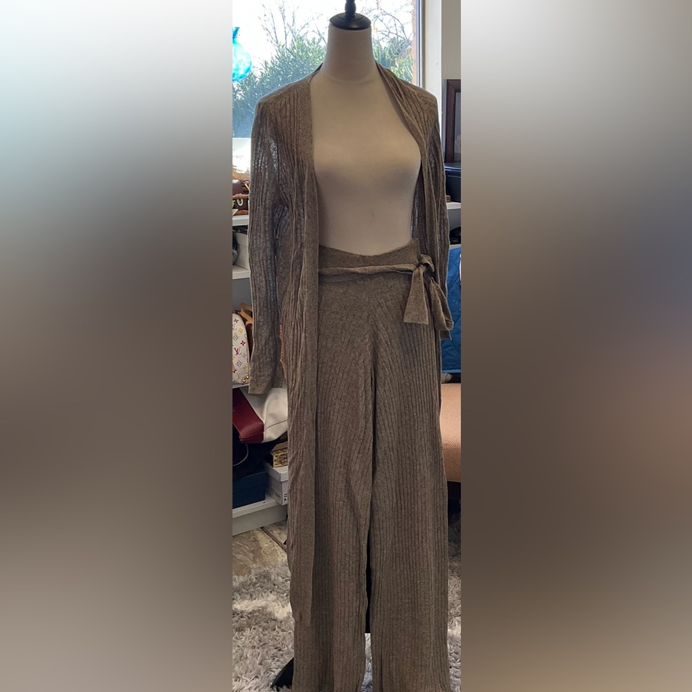 Knit lounge pant and duster